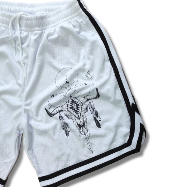 pantaloncino bianco sportivo con tasche