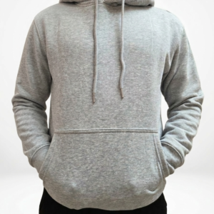 felpa grigia con cappuccio